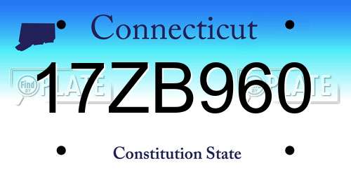 17ZB960 Connecticut License Plate