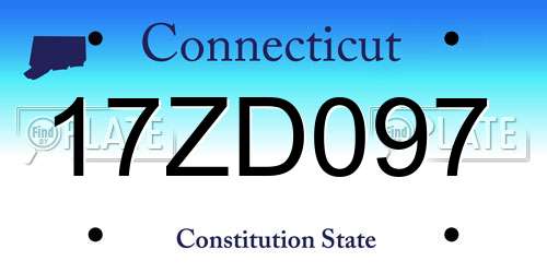 17ZD097 Connecticut License Plate