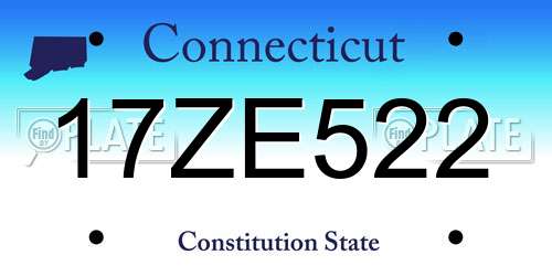 17ZE522 Connecticut License Plate