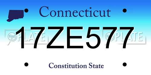 17ZE577 Connecticut License Plate
