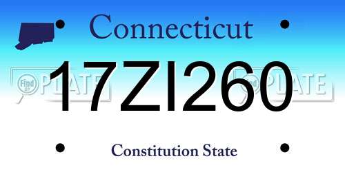 17ZI260 Connecticut License Plate