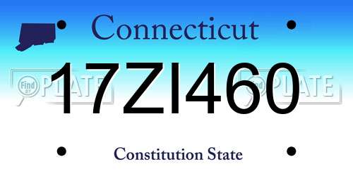 17ZI460 Connecticut License Plate