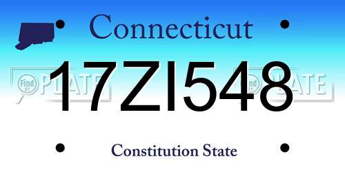 17ZI548 Connecticut License Plate