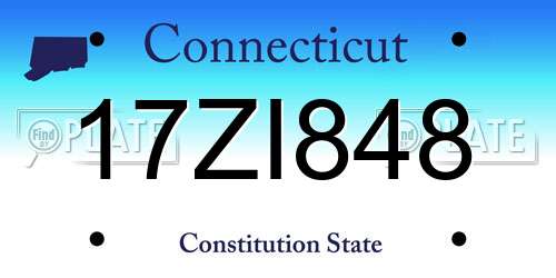 17ZI848 Connecticut License Plate