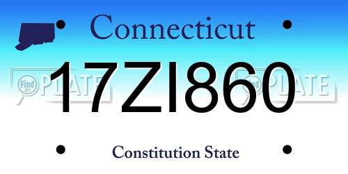 17ZI860 Connecticut License Plate