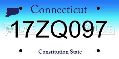 17ZQ097 Connecticut License Plate