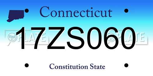 17ZS060 Connecticut License Plate