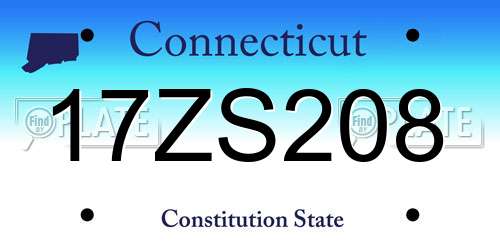 17ZS208 Connecticut License Plate