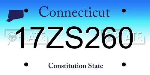 17ZS260 Connecticut License Plate