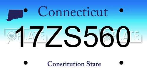 17ZS560 Connecticut License Plate