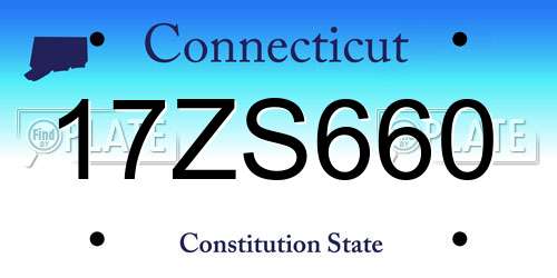 17ZS660 Connecticut License Plate