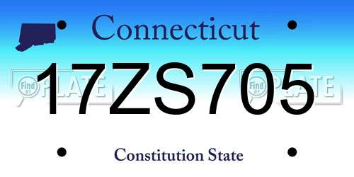 17ZS705 Connecticut License Plate