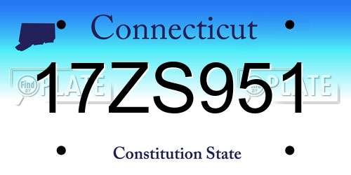 17ZS951 Connecticut License Plate