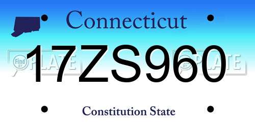 17ZS960 Connecticut License Plate