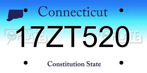17ZT520 Connecticut License Plate