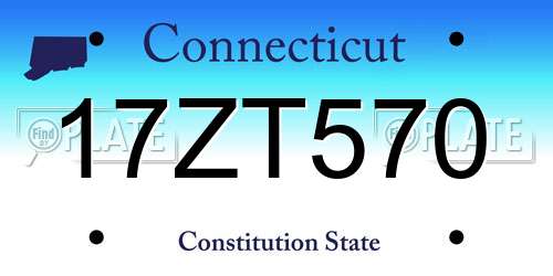 17ZT570 Connecticut License Plate