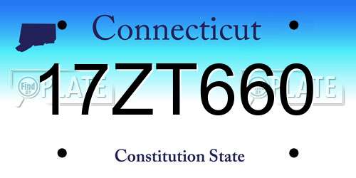 17ZT660 Connecticut License Plate