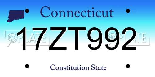 17ZT992 Connecticut License Plate