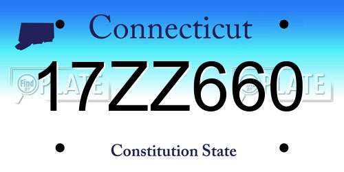 17ZZ660 Connecticut License Plate