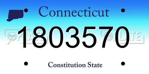 1803570 Connecticut License Plate