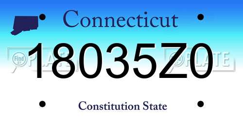 18035Z0 Connecticut License Plate
