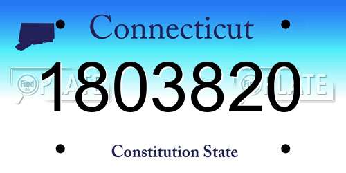 1803820 Connecticut License Plate