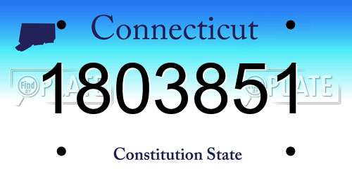 1803851 Connecticut License Plate