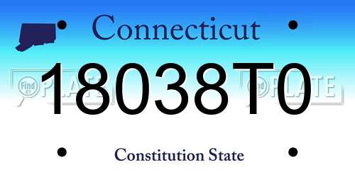 18038T0 Connecticut License Plate