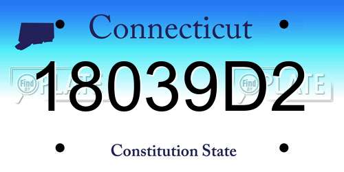 18039D2 Connecticut License Plate