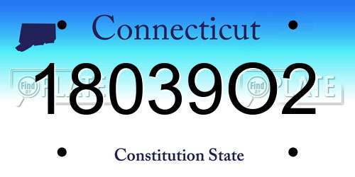18039O2 Connecticut License Plate