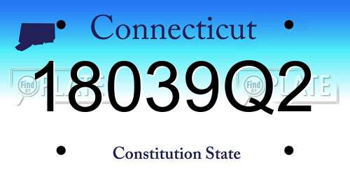 18039Q2 Connecticut License Plate
