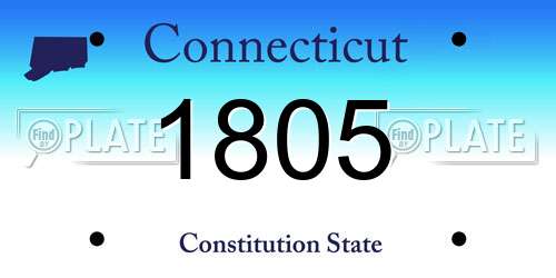 1805 Connecticut License Plate