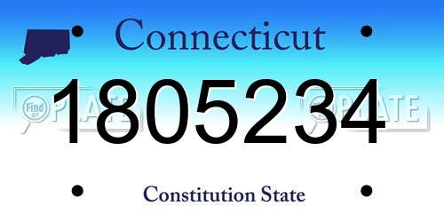 1805234 Connecticut License Plate