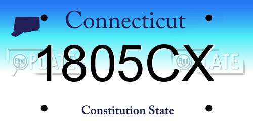 1805CX Connecticut License Plate