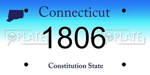 1806 Connecticut License Plate