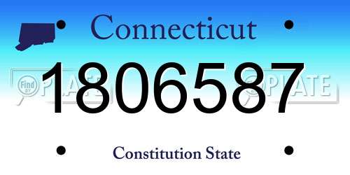 1806587 Connecticut License Plate