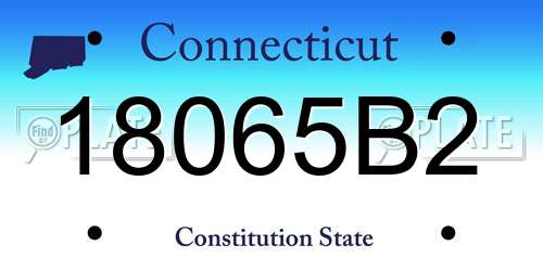 18065B2 Connecticut License Plate