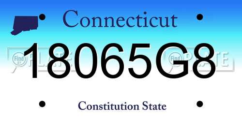 18065G8 Connecticut License Plate