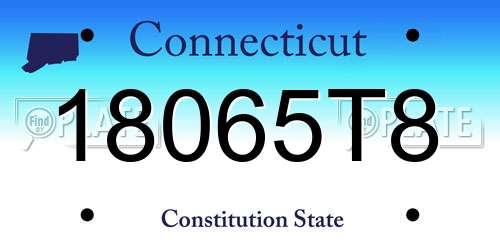18065T8 Connecticut License Plate