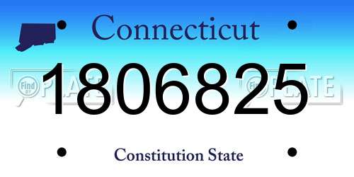 1806825 Connecticut License Plate