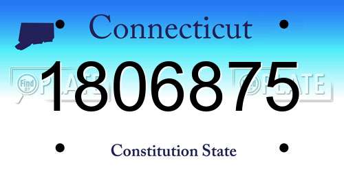 1806875 Connecticut License Plate