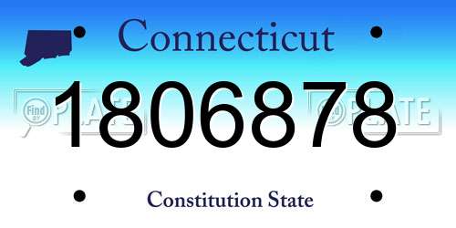 1806878 Connecticut License Plate