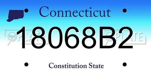 18068B2 Connecticut License Plate