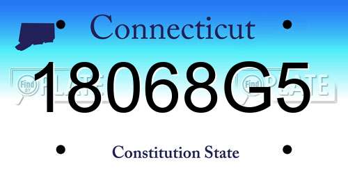 18068G5 Connecticut License Plate