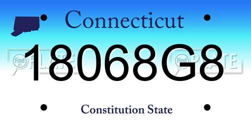 18068G8 Connecticut License Plate