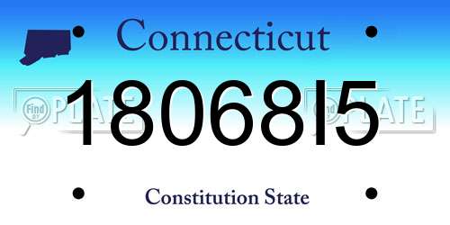 18068I5 Connecticut License Plate