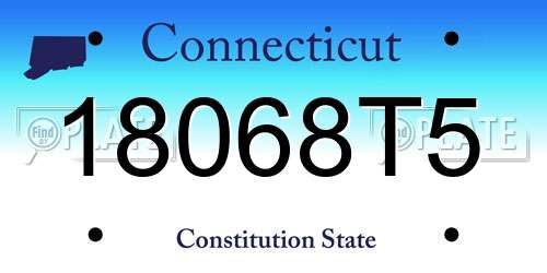 18068T5 Connecticut License Plate