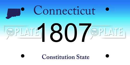 1807 Connecticut License Plate