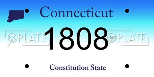 1808 Connecticut License Plate