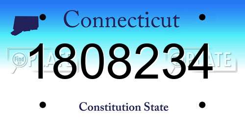 1808234 Connecticut License Plate